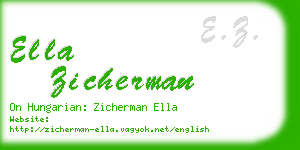 ella zicherman business card